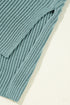 Relaxed Dolman Sleeve Ribbed Knit Pullover Sweater