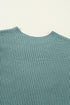Relaxed Dolman Sleeve Ribbed Knit Pullover Sweater
