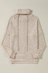 Relaxed Drawstring Cowl Neck Split Hem Long Sleeve Top