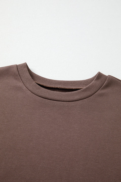 Relaxed Drop Shoulder Color Block Sleeve Pullover Sweatshirt
