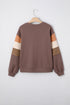 Relaxed Drop Shoulder Color Block Sleeve Pullover Sweatshirt