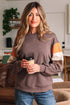 Relaxed Drop Shoulder Color Block Sleeve Pullover Sweatshirt