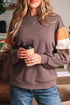 Relaxed Drop Shoulder Color Block Sleeve Pullover Sweatshirt