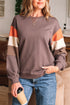 Relaxed Drop Shoulder Color Block Sleeve Pullover Sweatshirt