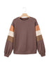 Relaxed Drop Shoulder Color Block Sleeve Pullover Sweatshirt