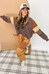 Relaxed Drop Shoulder Color Block Sleeve Pullover Sweatshirt