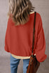 Relaxed Drop Shoulder Contrast Trim Crew Neck Sweatshirt