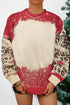 Relaxed Drop Shoulder Leopard Tie Dye Print Sweatshirt
