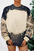 Relaxed Drop Shoulder Leopard Tie Dye Print Sweatshirt