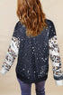 Relaxed Drop Shoulder Leopard Tie Dye Print Sweatshirt