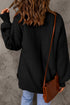 Relaxed Drop Shoulder Pocket Detail Crew Neck Sweater