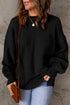Relaxed Drop Shoulder Pocket Detail Crew Neck Sweater