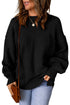 Relaxed Drop Shoulder Pocket Detail Crew Neck Sweater