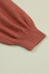 Relaxed Exposed Seam Balloon Sleeve Knit Sweater