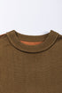 Relaxed Exposed Seam Balloon Sleeve Knit Sweater