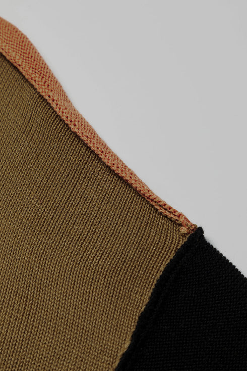 Relaxed Exposed Seam Balloon Sleeve Knit Sweater