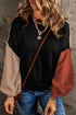 Relaxed Exposed Seam Balloon Sleeve Knit Sweater