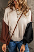 Relaxed Exposed Seam Balloon Sleeve Knit Sweater