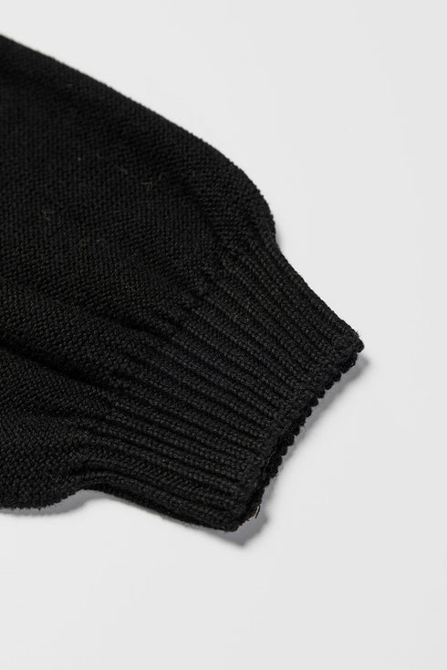 Relaxed Exposed Seam Balloon Sleeve Knit Sweater