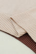 Relaxed Exposed Seam Balloon Sleeve Knit Sweater