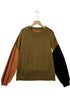 Relaxed Exposed Seam Balloon Sleeve Knit Sweater
