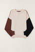 Relaxed Exposed Seam Balloon Sleeve Knit Sweater