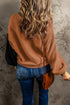 Relaxed Exposed Seam Balloon Sleeve Knit Sweater