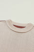 Relaxed Exposed Seam Balloon Sleeve Knit Sweater