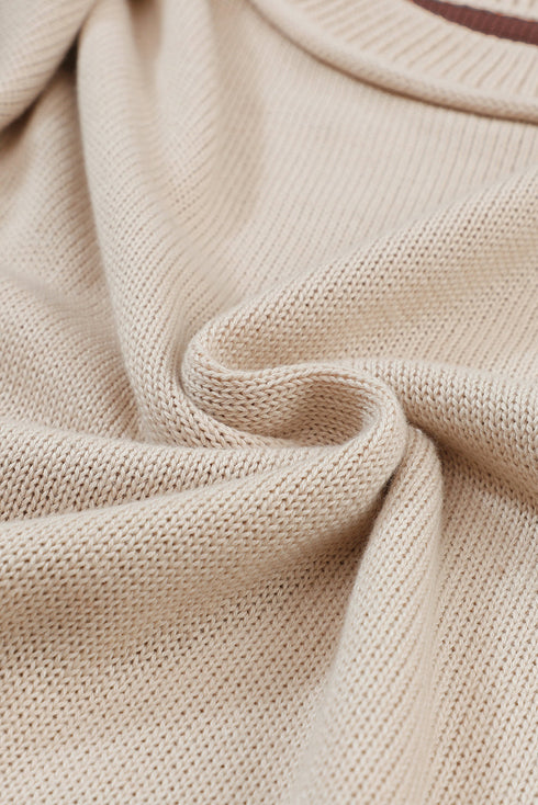 Relaxed Exposed Seam Balloon Sleeve Knit Sweater