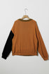 Relaxed Exposed Seam Balloon Sleeve Knit Sweater