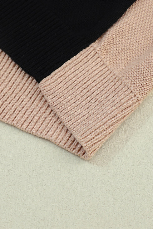Relaxed Exposed Seam Balloon Sleeve Knit Sweater