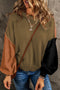 Relaxed Exposed Seam Balloon Sleeve Knit Sweater