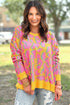 Relaxed Fit Abstract Animal Pattern Knit Sweater