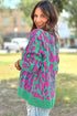 Relaxed Fit Abstract Animal Pattern Knit Sweater