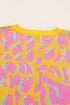 Relaxed Fit Abstract Animal Pattern Knit Sweater
