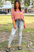 Relaxed Fit Abstract Animal Pattern Knit Sweater