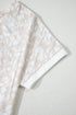 Relaxed Fit Abstract Animal Print V Neck Top