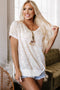 Relaxed Fit Abstract Animal Print V Neck Top