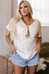 Relaxed Fit Abstract Animal Print V Neck Top