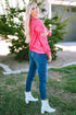 Relaxed Fit Abstract Splatter Print Crew Neck Sweatshirt