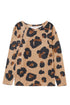 Relaxed Fit Animal Print Raglan Pocket Top