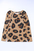 Relaxed Fit Animal Print Raglan Pocket Top