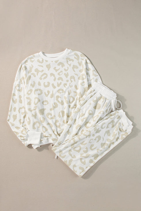 Relaxed Fit Animal Print Two Piece Lounge Set