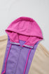 Relaxed Fit Balloon Sleeve Blocked Zip Up Hoodie