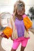 Relaxed Fit Balloon Sleeve Blocked Zip Up Hoodie