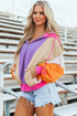 Relaxed Fit Balloon Sleeve Blocked Zip Up Hoodie