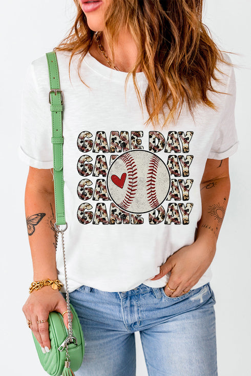Relaxed Fit Baseball Graphic Print Short Sleeve T-Shirt