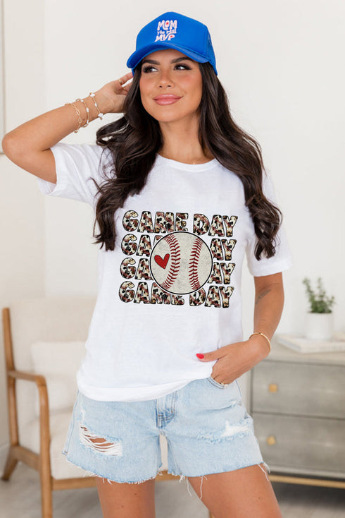 Relaxed Fit Baseball Graphic Print Short Sleeve T-Shirt