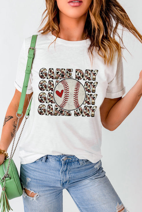 Relaxed Fit Baseball Graphic Print Short Sleeve T-Shirt