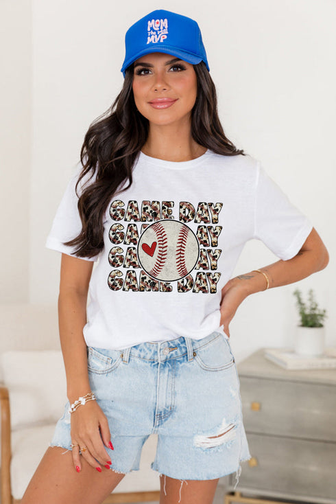 Relaxed Fit Baseball Graphic Print Short Sleeve T-Shirt